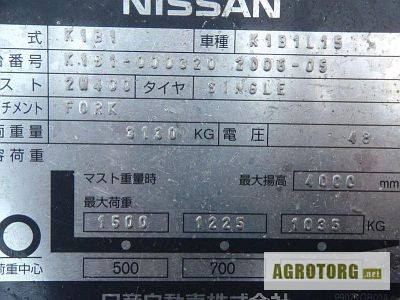 Фото 3. Вилочный электропогрузчик Nissan K1B1L15 грузоподъёмностью 1.5 тонны