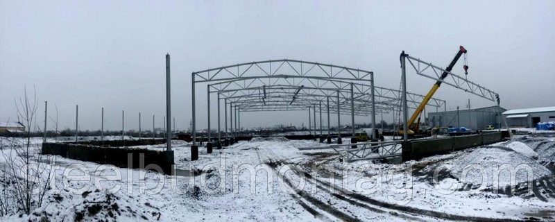 Фото 2. Продам новый прямостенный металлокаркас ангара Тернополь. Монтаж металлоконструкций