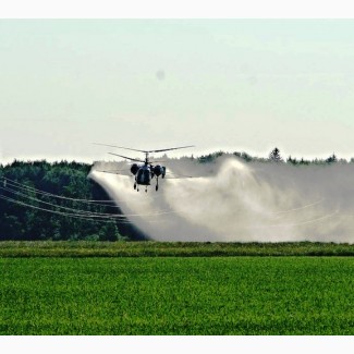 Опрыскивание озимого гороха НС Мороз инсектицидами с вертолета