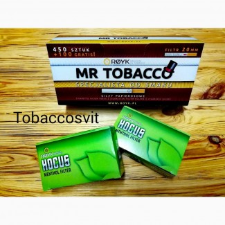 Сигоретные гильзы MR TOBACCO+ 2 Упаковки HOCUS Menthol
