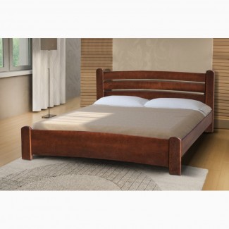 Кровать двуспальная с ламелями деревянная
