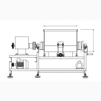 Горизонтальный смеситель для теста, тестомес 500 литров 15 кВт