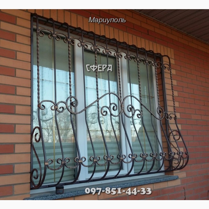 Фото 6. Металлические оконные решетки, изготовление и установка решеток на окна, ковка
