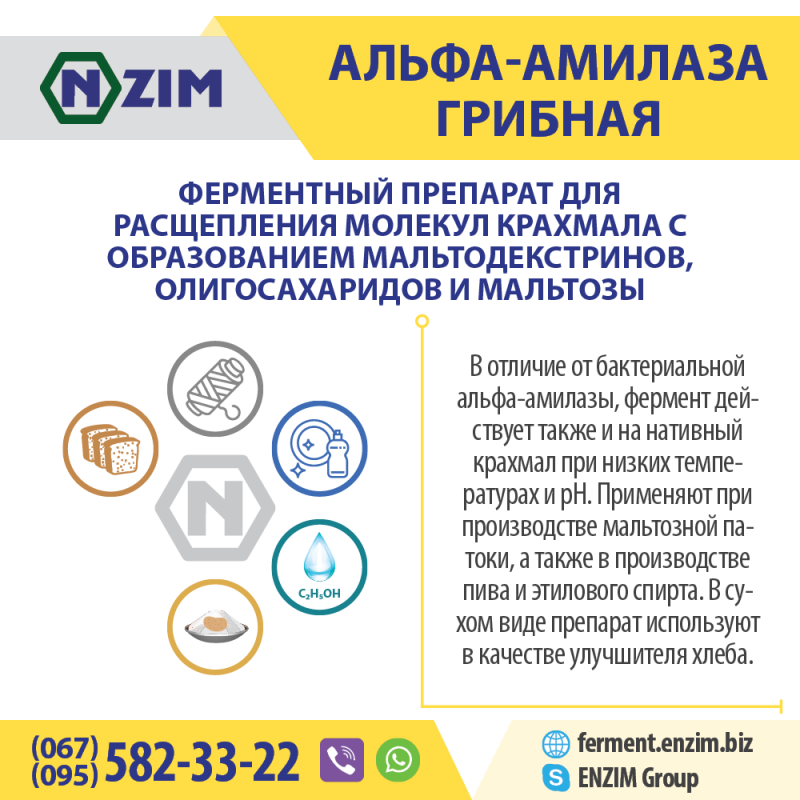 Фото 4. Альфа-амилаза грибная ENZIM | Завод ферментных препаратов ЭНЗИМ (г.Ладыжин, Украина)