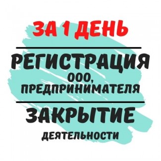 Регистрация ЧП, ООО, Предпринимателя, Ликвидация деятельности, НЕДОРОГО