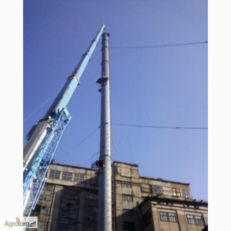Фото 16. Монтаж дымовой трубы высотой 46 метров, диаметром 1220 мм