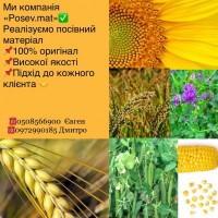 Посівний матеріал соняшнику, кукурудзи, ячменю, гороху, овса, сої, суданської трави та ін