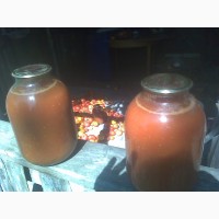 Сок томатный в 3 литровых банках из домашних помидор урожая 2019 года