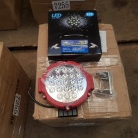 Фара LED круглая красная 51W, 21 лампа, 10/30V 6000K