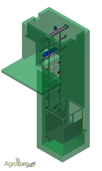 Фото 7. СКЛАДСКОЙ подъёмник-лифт. МОНТАЖ подъёмника в готовую кирпичную шахту заказчика