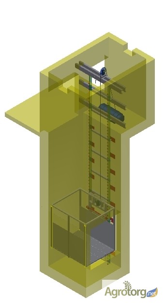 Фото 8. СКЛАДСКОЙ подъёмник-лифт. МОНТАЖ подъёмника в готовую кирпичную шахту заказчика