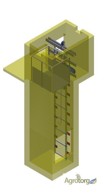 Фото 9. СКЛАДСКОЙ подъёмник-лифт. МОНТАЖ подъёмника в готовую кирпичную шахту заказчика