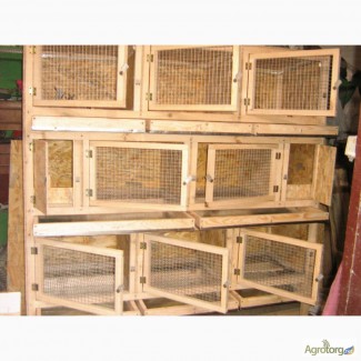 Купить деревянные клетки для кроликов 3 яруса